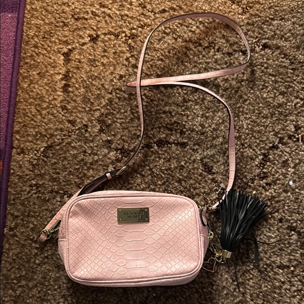 Victoria's Secret Pink Croc-Embossed Crossbody Bag